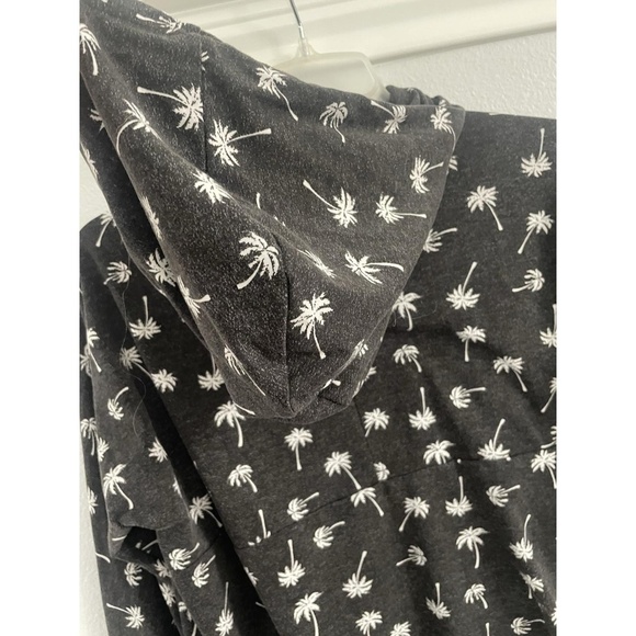 Lularoe Amber Hoodie With Front Pouch Palm Trees Gray Size Large - Picture 5 of 8